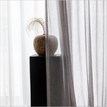 New North Europe original wood style living room bedroom B & B solid color curtain window screen white gauze custom bay window Japanese plain gauze curtain