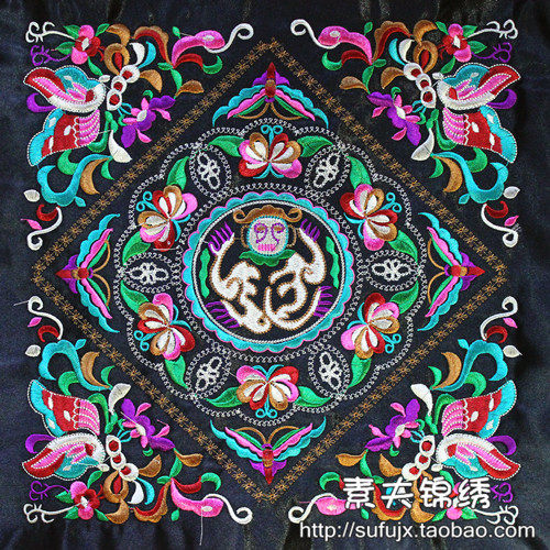 Ethnic machine embroidery embroidery piece Ethnic embroidery cloth embroidery material Clown retro handmade diy ethnic bag clothing accessories