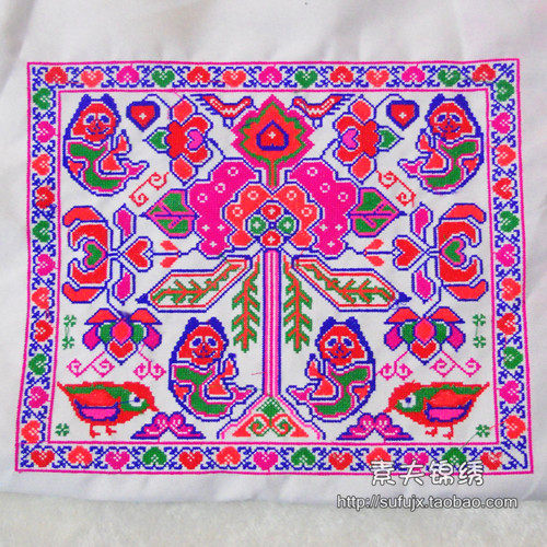 Ethnic style cross stitch embroidery embroidery piece machine embroidery piece embroidery piece clothing bag embroidery accessories panda
