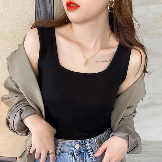 Plus size women's 2024 spring and summer new style versatile slimming fat mm vest 200Jin [Jin equals 0.5kg] suspender tops for women