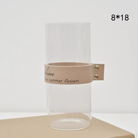 Кожаная стеклянная ваза