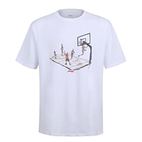 Li Ning nam CBA League tài trợ sê-ri bóng rổ áo phông ngắn tay giản dị mùa hè in áo thun APLJ223-1 - Áo phông thể thao áo thun thể thao nam