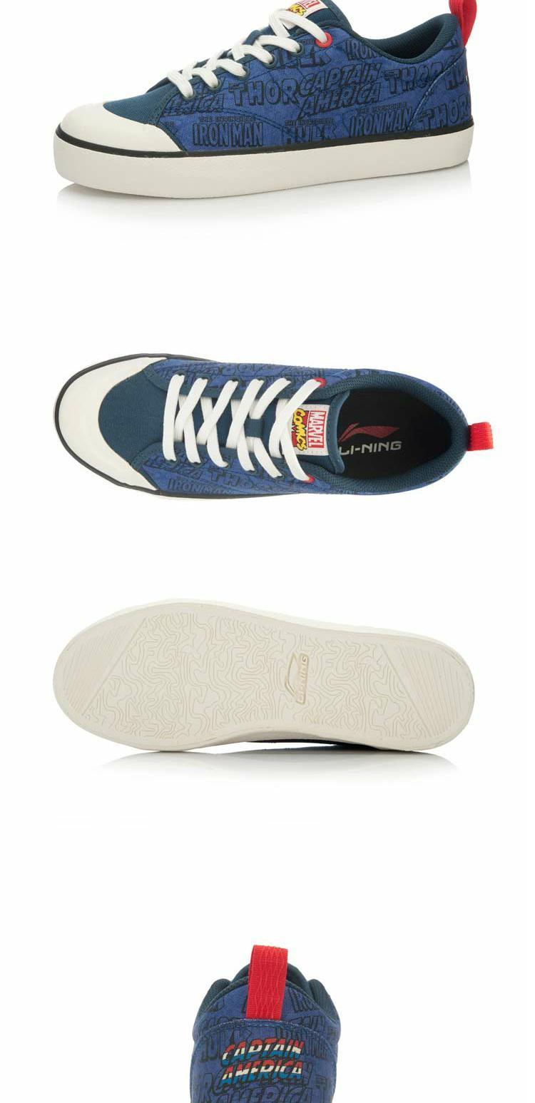 Li Ning nữ mẫu giày thời trang đường phố mùa hè thấp để giúp giày thời trang vải thông thường Marvel series ALAK148 giày thể thao adidas