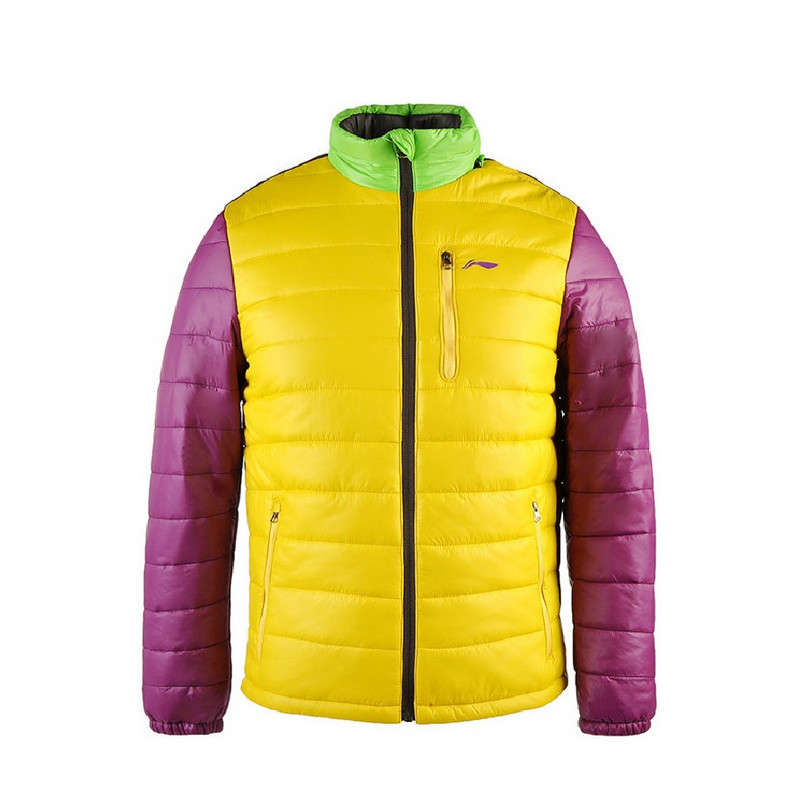 Li Ning bông nam giới và phụ nữ AJMH171 QC cuộc sống thể thao loạt màu sắc phù hợp với cổ áo ấm quần áo cotton ngắn áo phao đẹp