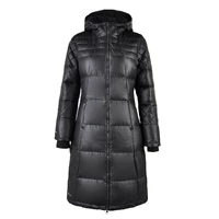 Li Ning Womens Long Down Jacket Trùm dài Thể thao và Giải trí Sê-ri Áo khoác ấm xuống AYMH184 QC áo lông vũ lining