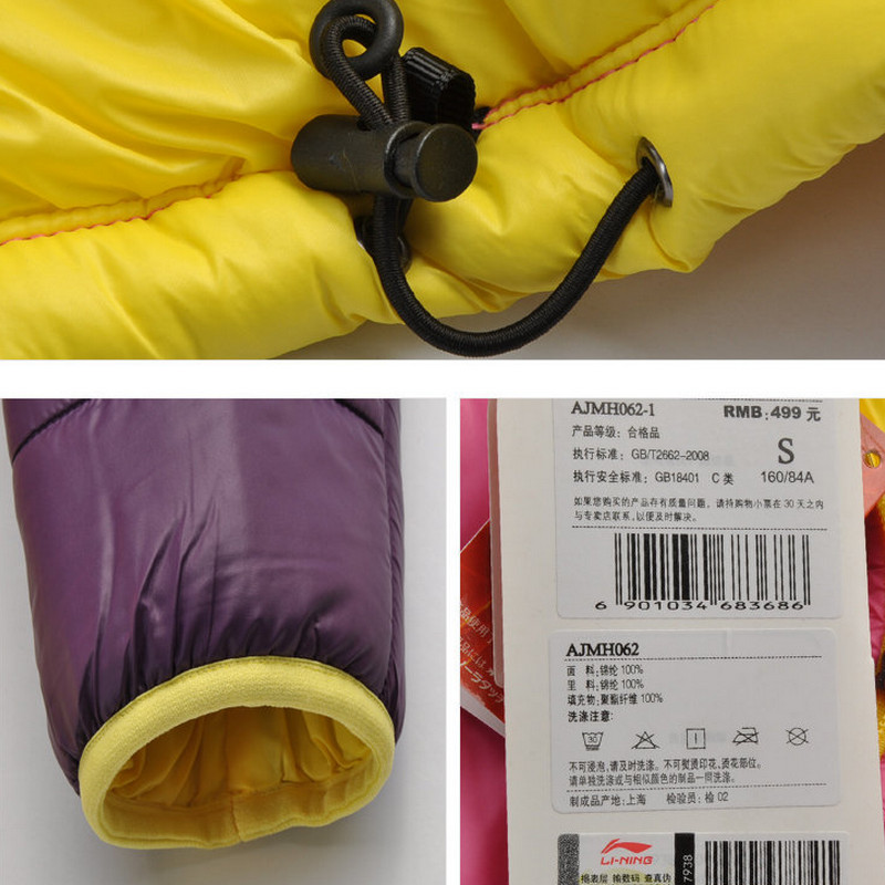 77 Li Ning cotton quần áo cuộc sống thể thao của phụ nữ AJMH062 áo khoác cotton ngắn trùm đầu ấm áp áo khoác lông vũ nike chính hãng