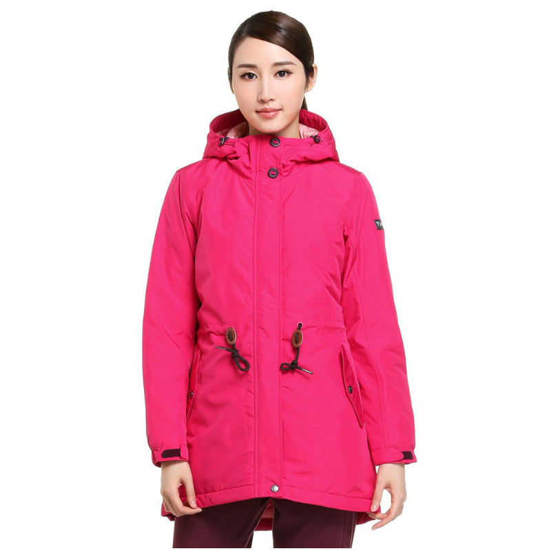 Li Ning quần áo cotton thể thao loạt cuộc sống nữ trùm đầu phần dài ấm áo gió áo khoác bông AFMK036 QC áo phao lông vũ nữ dáng ngắn