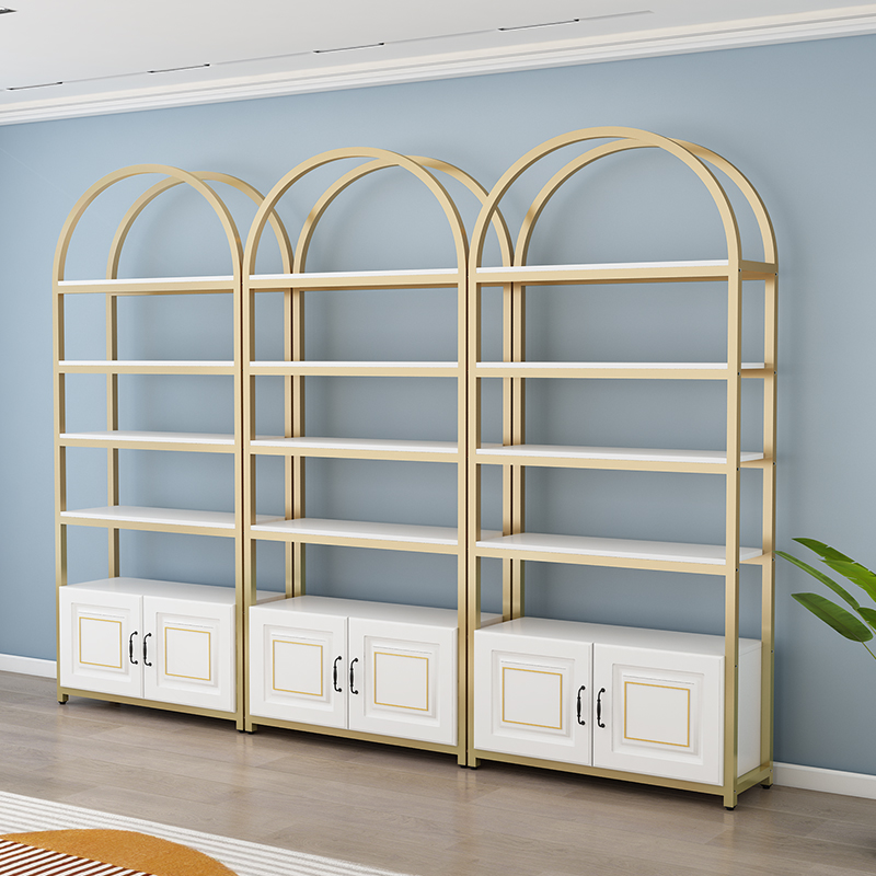 Multi-functional beauty-A cosmetic shelving display case on floor beauty salon multilayer container display cabinet iron art shelf