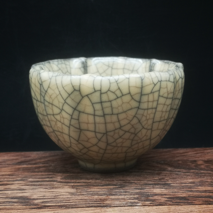 中国　哥窯　青磁　金絲鉄線　氷裂文瓶　M　R6259 中国 哥窯 青磁 金絲鉄線 氷裂文瓶 M R6259