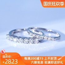 Xia Diamond 18K gold diamond stone row ring wedding engagement diamond ring female real diamond stack wearing simple Joker row Diamond