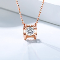 (Iron Powder Must Be) Festive Bulls Head Diamond Necklace Woman White 18K Gold Real Drill Pendant Female Single Drill Lock Bone Chain