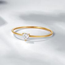 Joydrill Caring shape small diamond ring yellow 18K gold light extravagant gold Female Broken Drill Rose Gold Profiled Diamond Ring Tail Ring