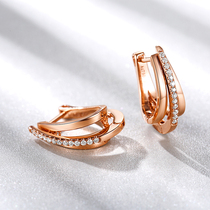 Joy Drilling Diamond Earrings Women 18K Rose Gold Color Gold Diamond Earrings Fashion Earrings True Diamond Send Girlfriend