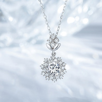 Joydrill 18K Platinum Diamond Necklace Woman Real Diamond Brick Stone Necklace Group Inlaid Color Gold Diamond Pendant Lock Bone Chain