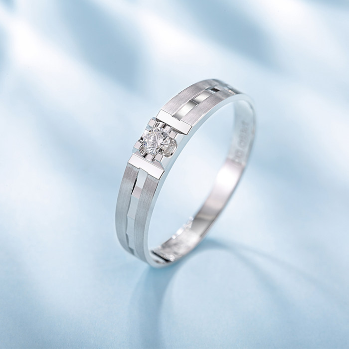 Happy diamond diamond ring 18K gold men's ring engagement ring business white gold diamond ring wedding diamond ring