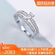 Joy Diamond White 18K gold group Diamond female ring personality water drop shape fashion Diamond Ring Lady tide set ring accessories