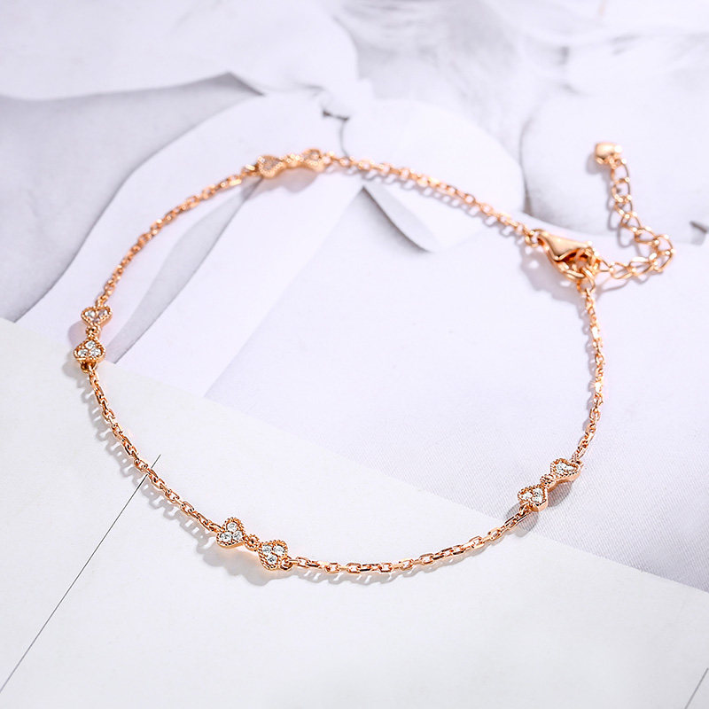 Xi Diamond 18K Rose gold light luxury butterfly diamond hands - shaped small fresh jewelry accessories