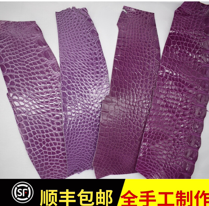 Crocodile Leather Strap, Round Pattern Genuine Leather Strap, Handmade Strap, Colorful Shiny Leather