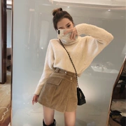 Quần short nữ mùa thu đông mới chic cao eo quần váy ống rộng chân quần thời trang khí chất hoang dã mặc váy mỏng váy thủy triều