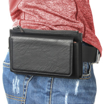 Mobile phone running bag wear belt Apple xsmax shell hanging waist leather case 8plus zipper wallet card for men