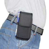 Worksite working mobile phone pockets wearing leather strap hanging waist room Oxford cloth male elderly wear resistant and firm vertical cover bagging anti-lose