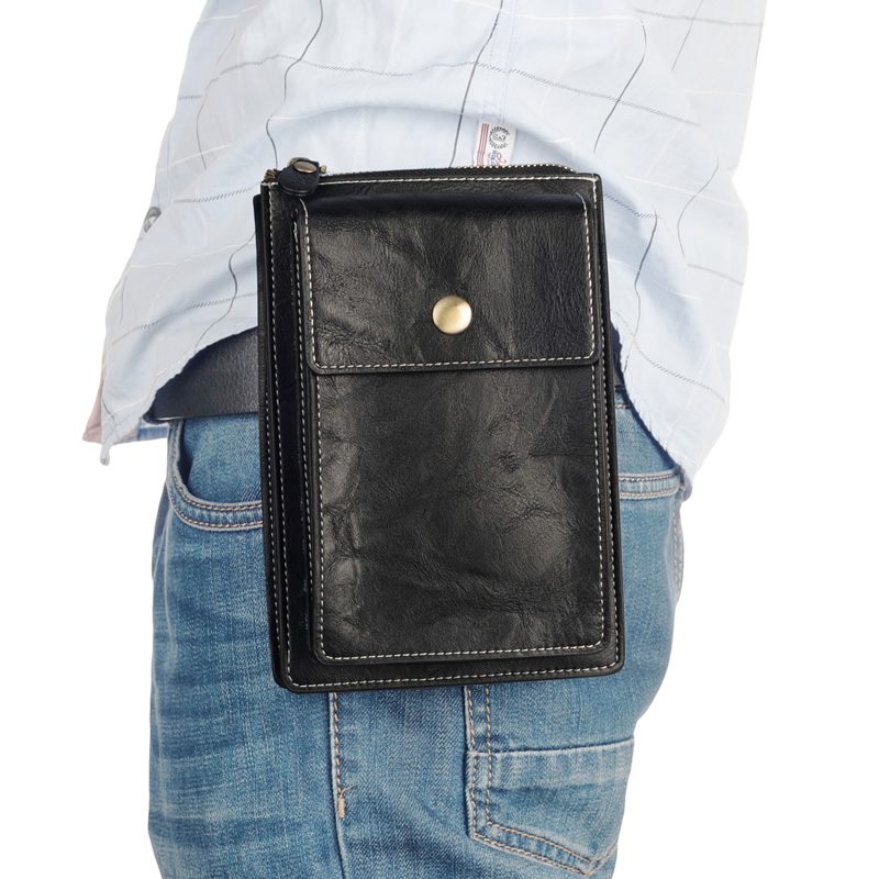 Retro large-capacity mobile phone hanging belt with multifunctional single shoulder slope bag middle-aged man-Japan Korean trend