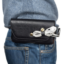 Mobile phone bag wearing belt running bag male old man hanging waist bag horizontal style ins leather case vivo Huawei oppo General