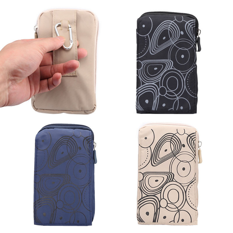 Mobile phone pocket wearing leather strap male canvas sheath Xiaomi hanging waist-shell vertical and red rice belt money bag 5 5 inch universal