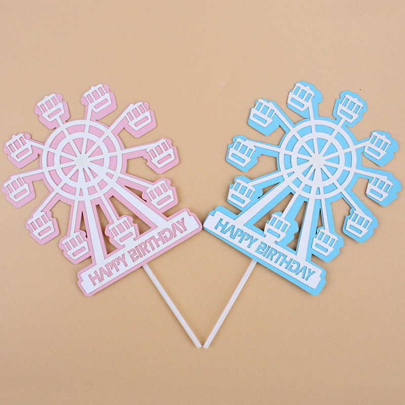 Cake three-dimensional carving cartoon fairy tale castle card card children's birthday theme dessert table layout card plug-in