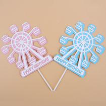 Cake Stereoengraving Cartoon Fairy Tale Castle Inserts Children Birthday Themed Dessert Terrace Arrangement Card Plugin