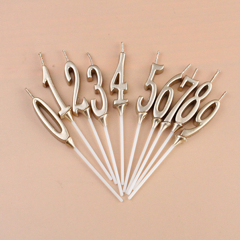 New champagne color fan you digital candle atmosphere cake decoration small digital candle birthday party supplies