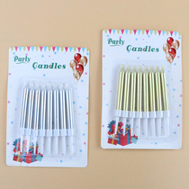 New suction card loaded with 8 gilded coarse candles Creative birthday party courseware wedding arrangement golden silver decorative candle