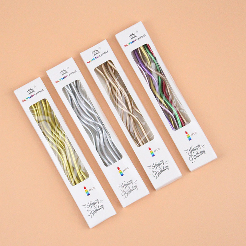 Batch Hair 100 Packs Golden Mesh Red Raw Day Cake Candle Curve Thread Candle Gilded Curved Candle Boxed