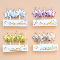 Birthday Cake Candle Pentagram 5 Accessories Gold Plated Gold Candle Creative Birthday Party Baking Decoration Items