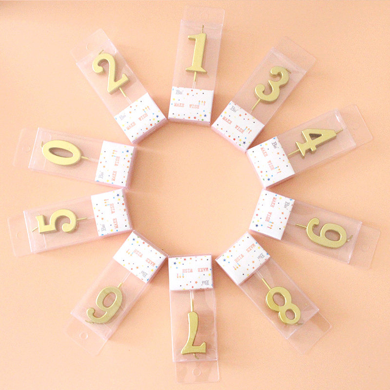 Golden Digital Candle Birthday Cake Candle Golden Cake Candle 1st Year Independently Installed Digital Candle-Taobao