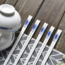 Ceramic bone china chopsticks Household high temperature tableware is not moldy family outfit high-grade high-value 10 pairs of exquisite light luxury