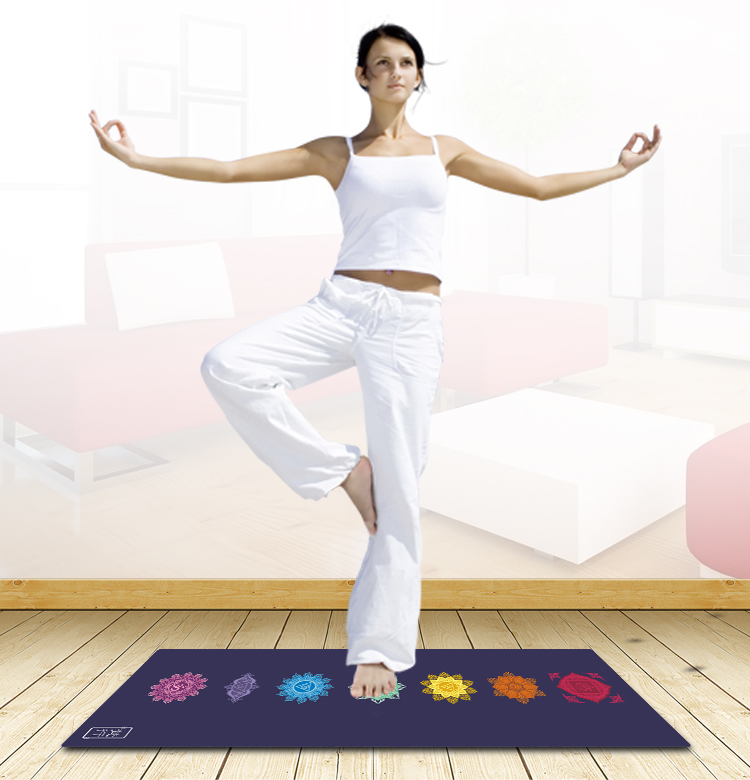 Nhà máy xử lý giải phóng mặt bằng da lộn in cao su tự nhiên chống trượt tập thể dục yoga nhiệt độ cao thảm áo khoác tập gym nữ