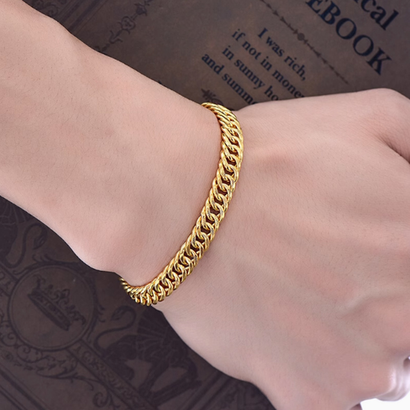 Shenzhen Shuibei Gold Boss Bracelet Pure Gold 999 Men's and Women's Pure Gold Bracelet Boss Chain Flat Style Bold and Stylish Gift Shenzhen Shuibei Gold Boss Bracelet Pure Gold 999 Men's and Women's Pure Gold Bracelet Boss Chain Flat Style Bold and Stylish Gift