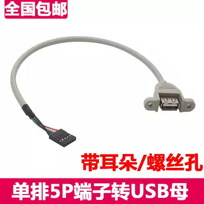 USB female Port data extension cord a female to single row DuPont 2 54 terminal host built-in USB cable with ears