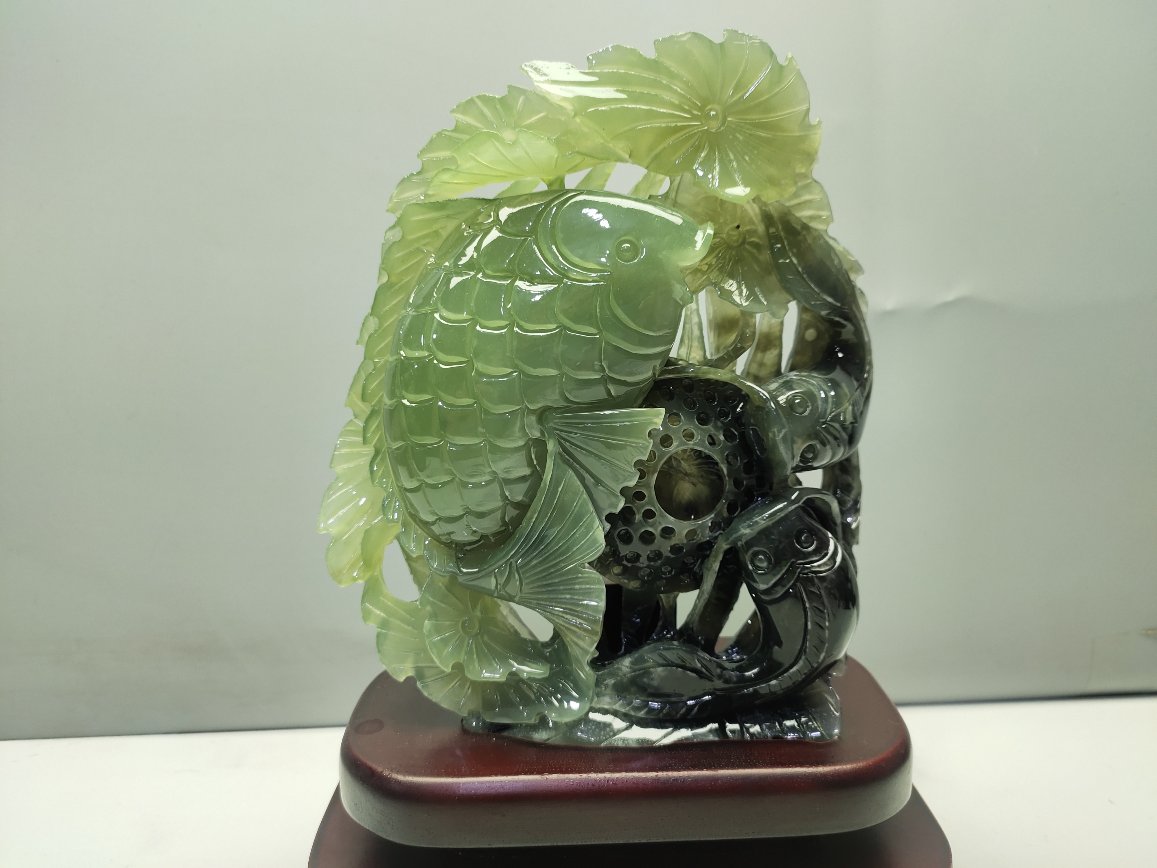 岫玉摆件寓意富贵有余｜整石整料雕刻27x19cm｜净高19cm的镇宅纳