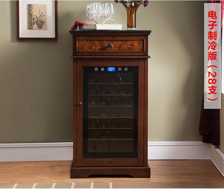 tủ rượu furniture Jin TRANG rượu làm mát nhiệt nhúng băng thanh nhà gỗ rắn xì gà tủ trà tủ đông nhỏ - Tủ rượu vang tủ rượu vang caso