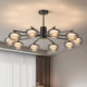 Living Room Chandelier, Italian Minimalist Magic Bean Glass Main Chandelier for Hall, Home Eye-Protection High-Brightness Lighting with a High-End Feel