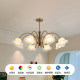 French Retro Living Room Chandelier, Vintage American Country Style Floral Glass Dining Room Simple Bedroom Lighting Fixtures