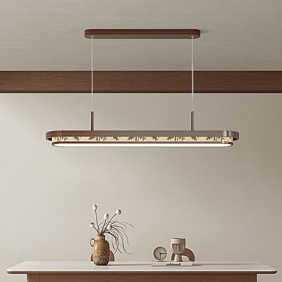 Living Room Ceiling Lamp 2026 New Model New Chinese Style Song Dynasty Aesthetics Zen Retro Bamboo Leaf Painting Hall Lighting Package
