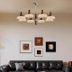 Medieval-Style Living Room Chandelier 2026 New American Retro Walnut Wood Grain Light Luxury Water Drop High-End Main Light for the Hall