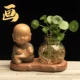 Phật giáo Zen Little Buddha Sáng tạo Chậu hoa Piano Tranh cờ và Thư pháp Gốm sứ thủy canh Cây trồng hoa Chậu hoa văn phòng Bình thủy tinh - Vase / Bồn hoa & Kệ