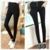 Quần legging eo siêu cao mặc quần lửng đen cạp cao sáu khóa mùa xuân và mùa thu co giãn phụ nữ cộng với quần dài bút chì cỡ lớn quần áo nữ đẹp Khởi động cắt