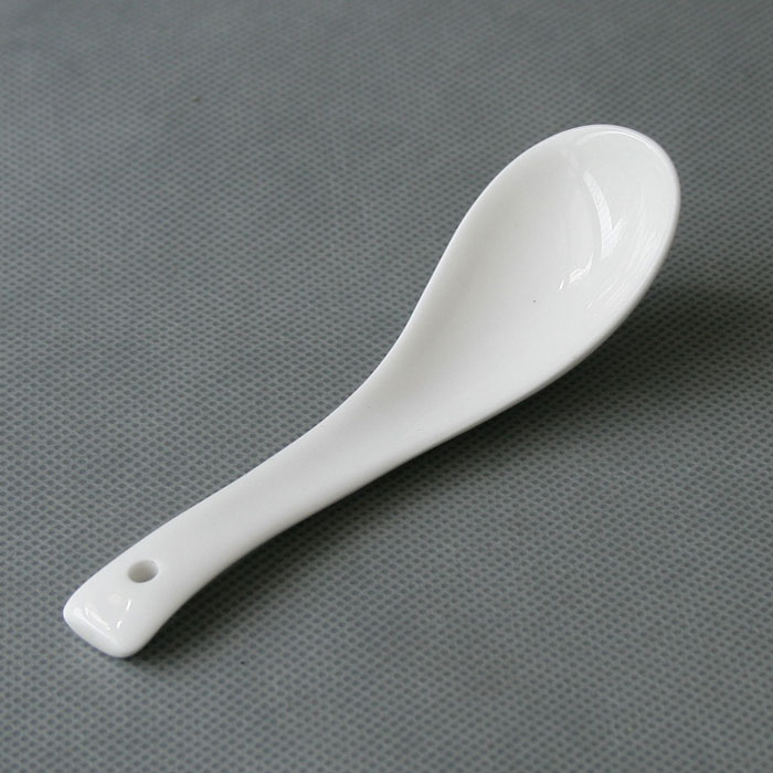 Small Margot spoon small tablespoon pure white bone Porcelain Tangshan Bone Porcelain Superior stock spoonspoon ceramic