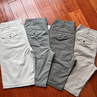 人手3件！牛货！高支水洗！复古纯棉色男式小直筒休闲裤短裤中裤