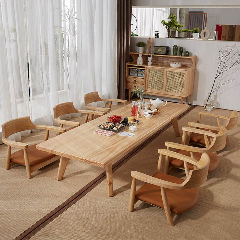 Day-style tea table and chairs Combined solid wood tatami table Zen-table Dwarf Table Country School Desk Living Room and Room Several Table